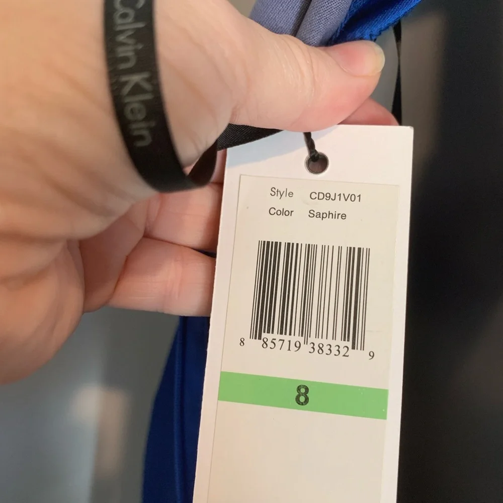 Calvin Kline Sapphire Blue Cocktail Dress, Size 8. New with Tags. - Picture 7 of 9